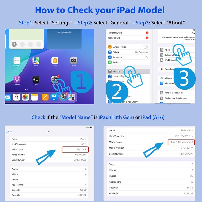ASKUBSKU محول قلم USB C لجهاز Apple Pencil الجيل الأول، محول شاحن قلم USB-C إلى Lightning متوافق بشكل محدد مع iPad الجيل العاشر، موصل Dongle iPencil Type-C لجهاز iPad A16 مع قلم 1 - Image 2